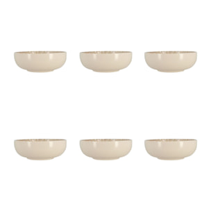 Lot de 6 coupelles 600ml en grès marron et beige AMBRE