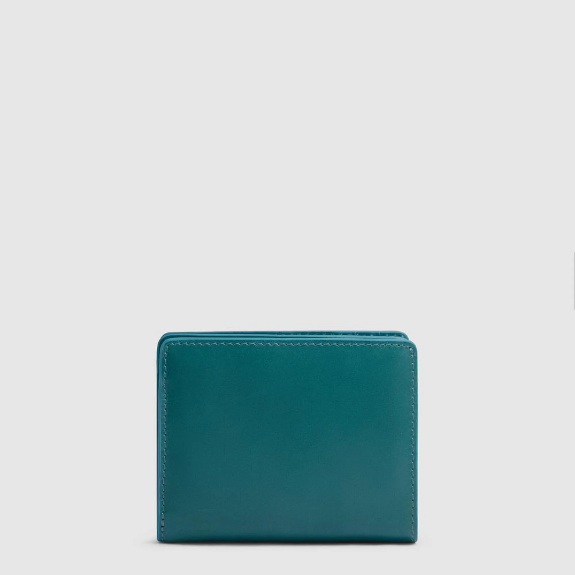 Piquadro Portafogli da piccolo in pelle con porta monete, portacarte di credito e protezione RFID