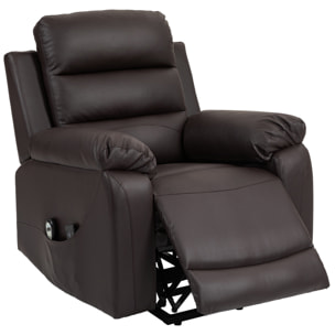 Fauteuil de massage fauteuil releveur électrique inclinaison réglable repose-pied ajustable PU chocolat