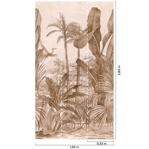 Papier peint deco jungle Marron