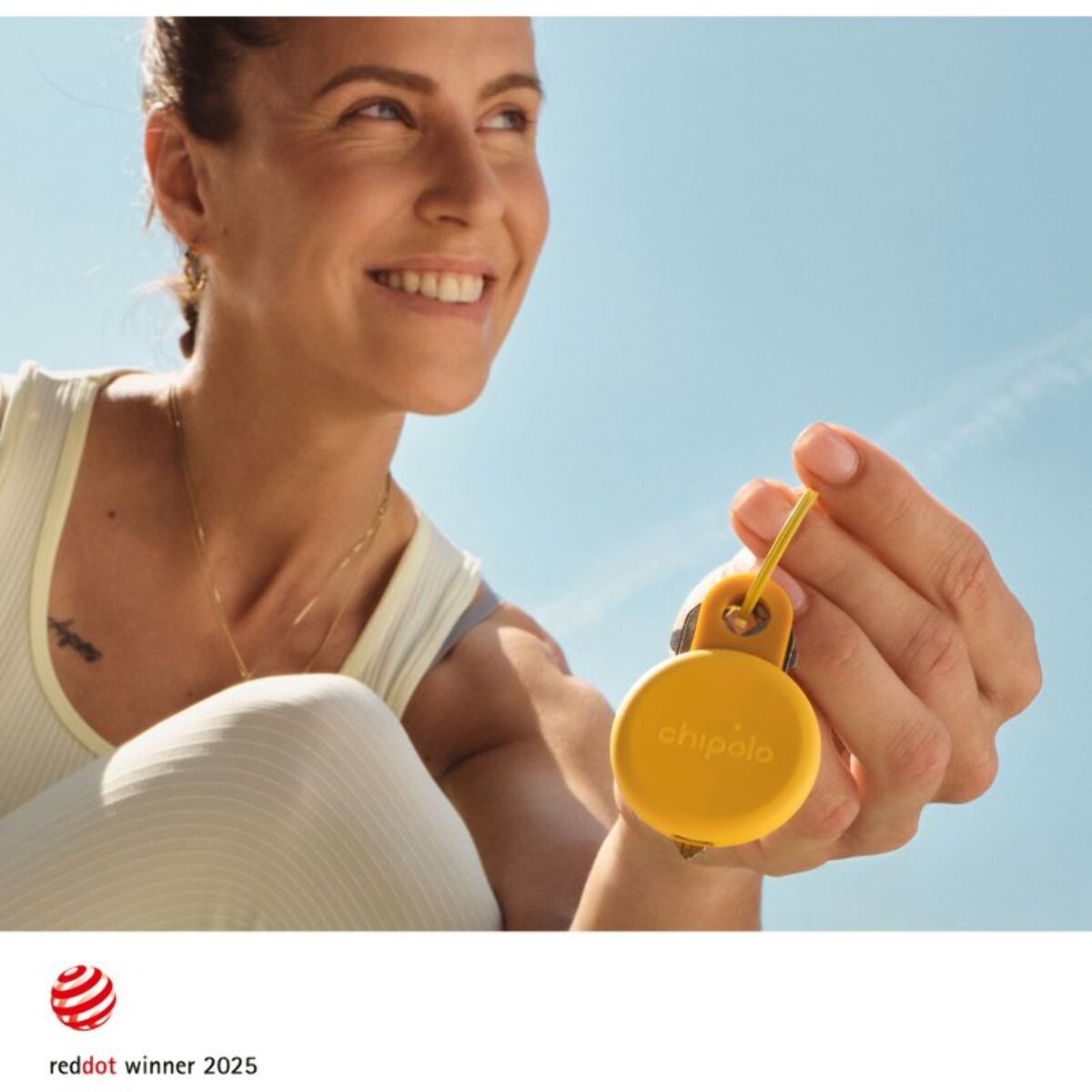 Tracker GPS CHIPOLO Loop rechargeable USBC jaune miel