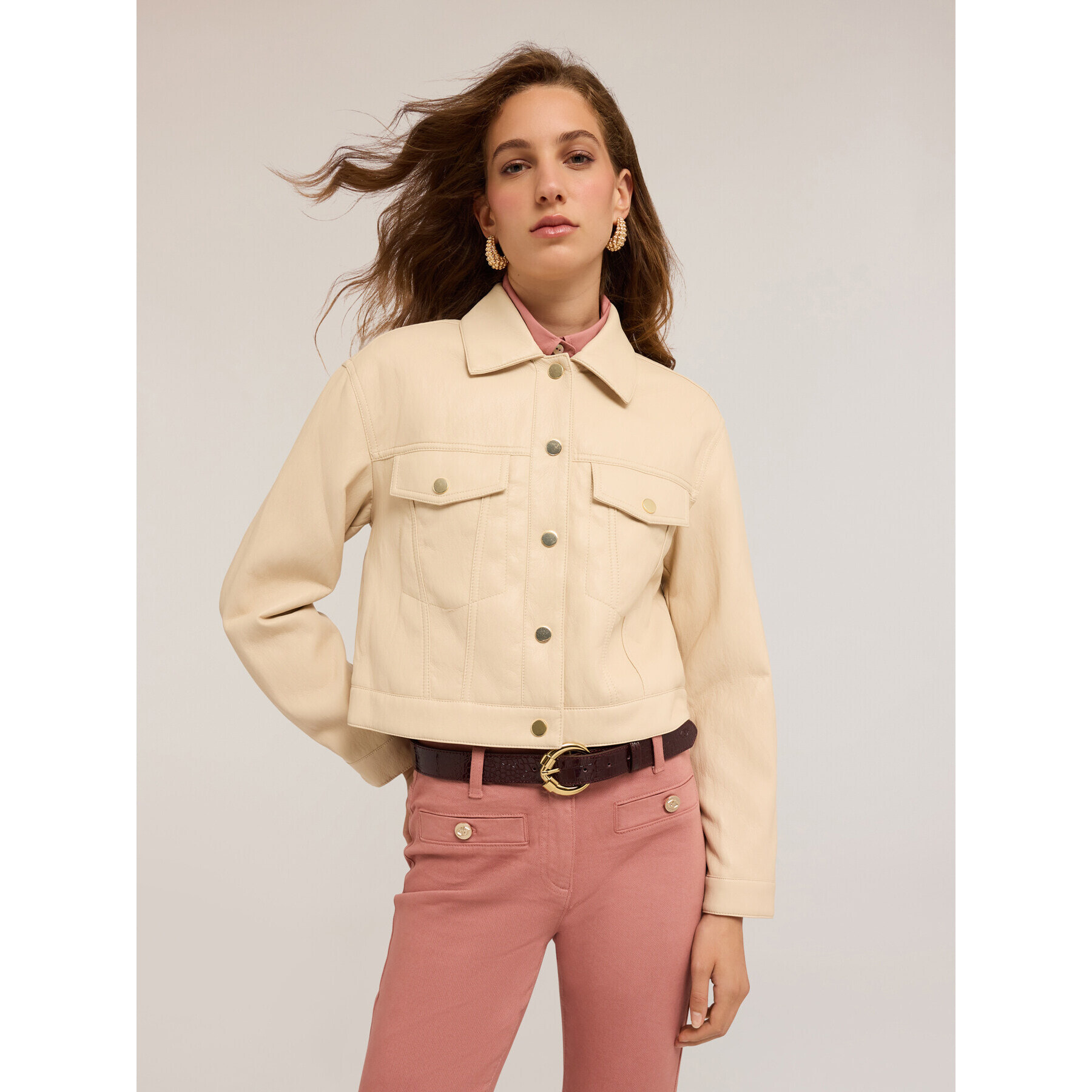 Motivi - Chaqueta de tela revestida - Beige