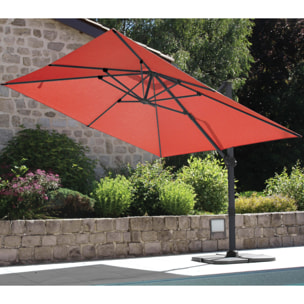 Parasol déporté 4x3m - terracotta - SAPHIR