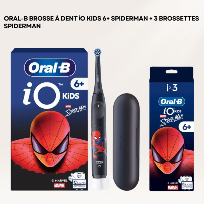 Oral-B Brosse à dent iO Kids 6 Spiderman + 3 brossettes spiderman