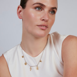 Collar Sixi acabado oro 18k y plata