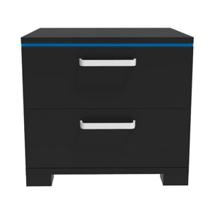 Chevet LED "Karina" - 41 x 38 x 41.5 cm - Noir