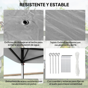 Carpa Plegable 3,3x3,3 m Pop-up, Cenador de Jardín con Altura Ajustable 3 Niveles, Doble Techo, 4 Mosquiteras Extraíbles y Bolsa Transporte, Impermeable, Anti-UV para Exterior, Fiestas, Gris