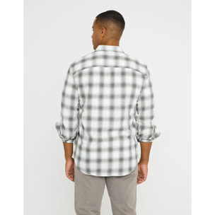 Camisa Manga Larga Cuadros Gris - Broadca