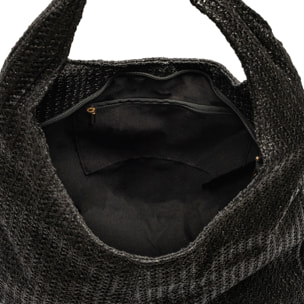 Berbenno Borsa a spalla Donna. Realizzata in rafia sintetica con design intrecciato.