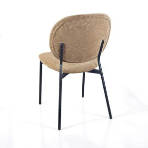 Lot de 2 chaises de salle à manger Tomasucci WERZA, en tissu, sable, 58 × 47 × 81 cm