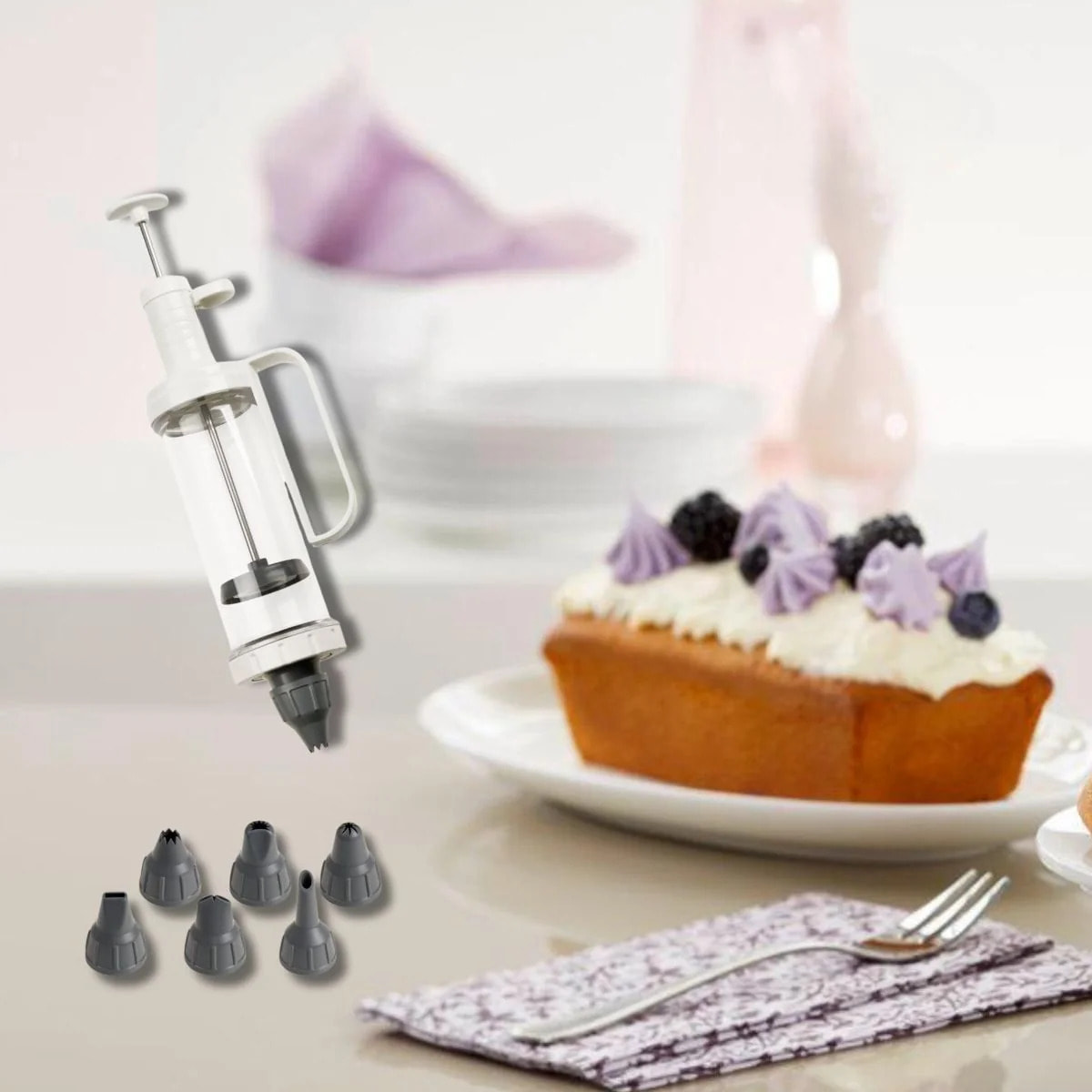 Seringue de pâtisserie et 6 embouts à motif Dr. Oetker Baker Edition