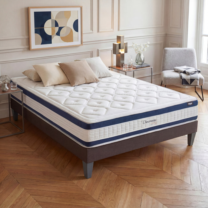 Matelas Chenonceau, Soutien Ferme, 26 cm, Mémoire de Forme & Mousse Haute Densité, Fabrication Française, Déhoussable