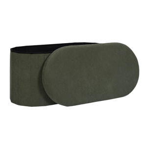 Coffre Banc Pliable - HOME DECO FACTORY - Jules - Tissu Côtelé - Vert