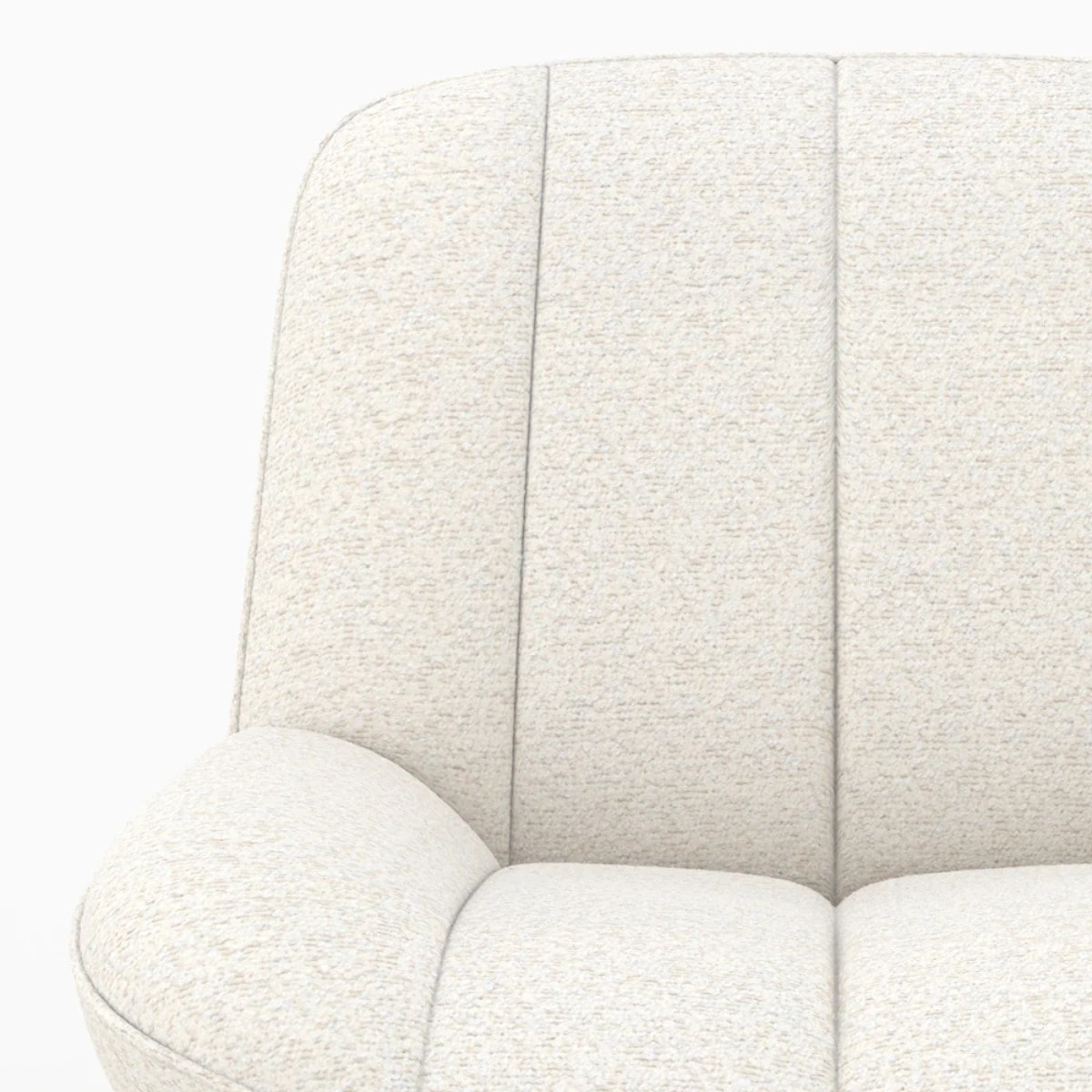 Fauteuil pivotant en tissu bouclé blanc cassé - Elvis