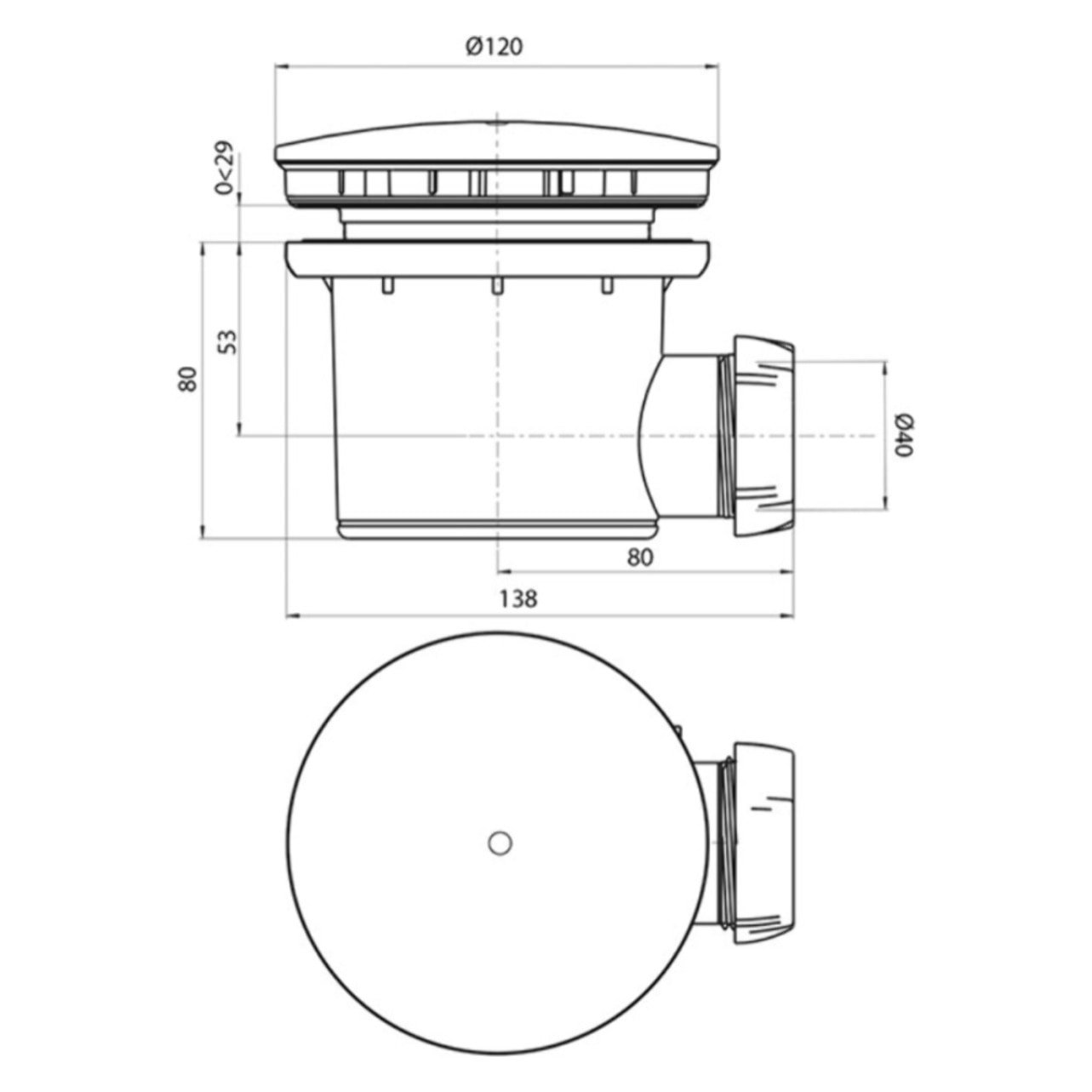 Pack receveur O Novo ceramique avec bonde D90