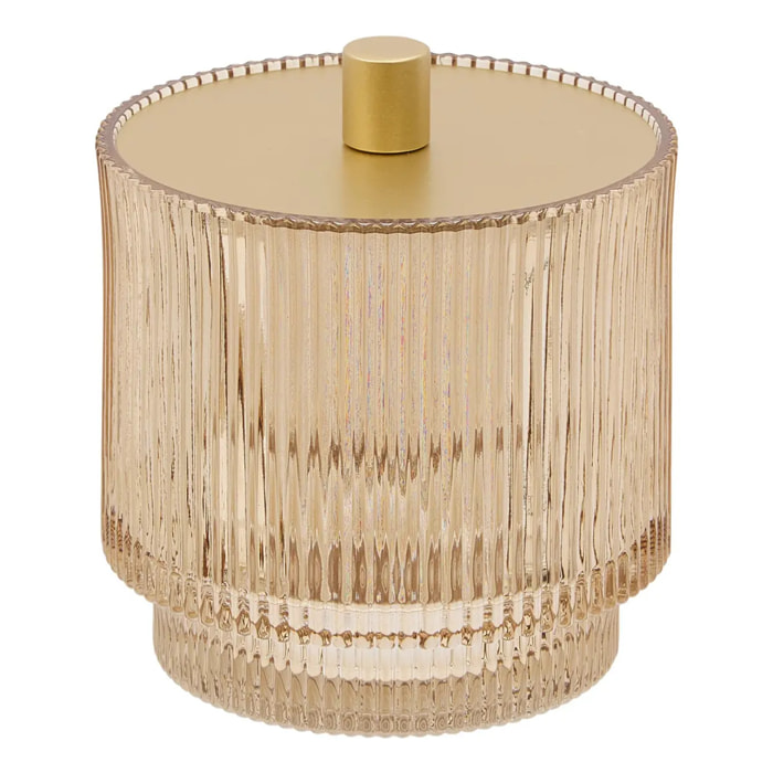 Pot à coton rond D.10cm ambre