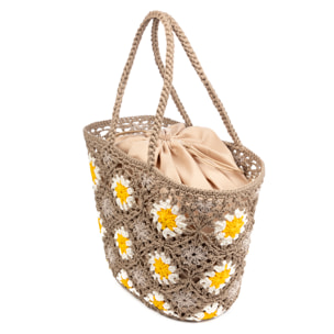 Basento Borsa a spalla Donna. Realizzato in cotone tessuto a mano.