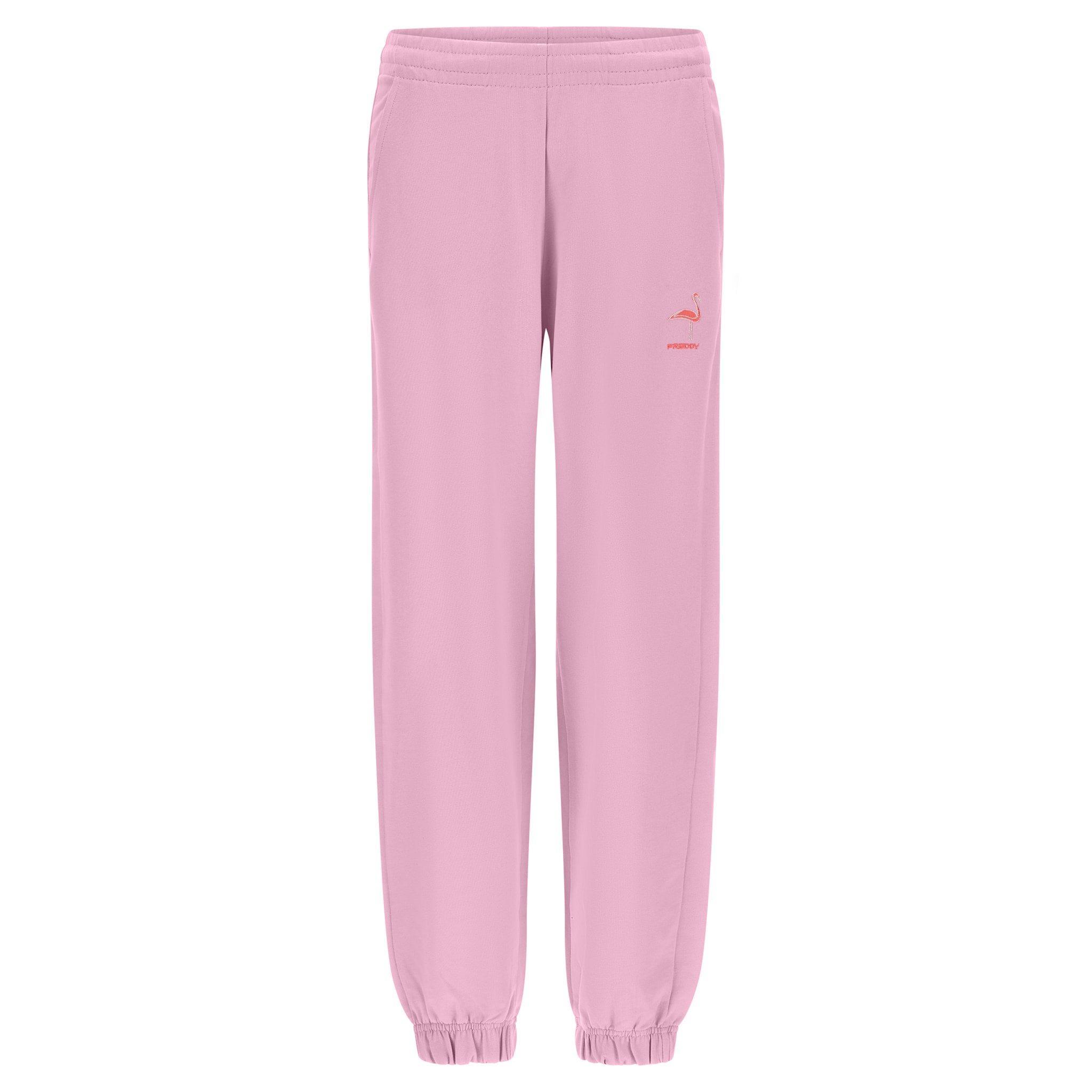 Joggers in felpa leggera con patch fenicottero in tono