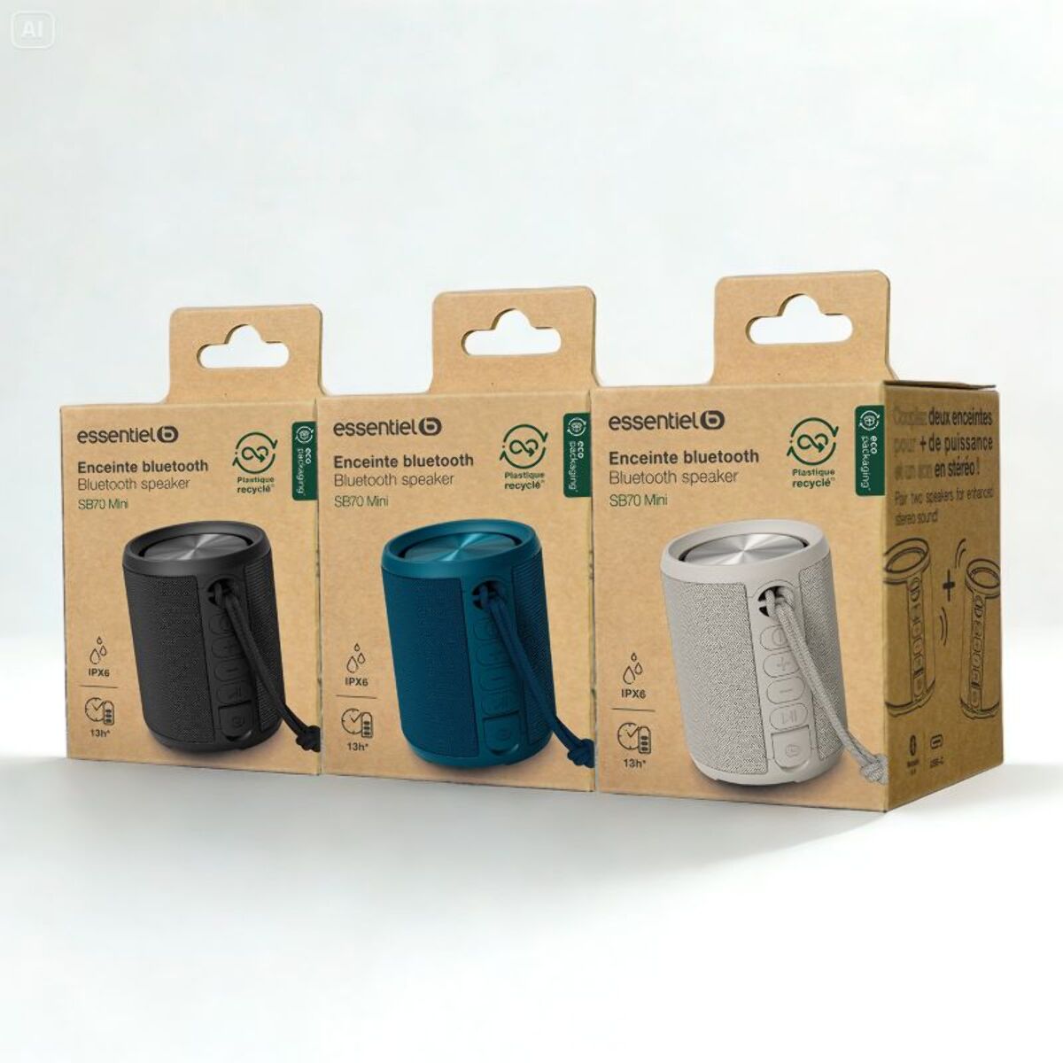 Enceinte portable ESSENTIELB SB70 mini bleue