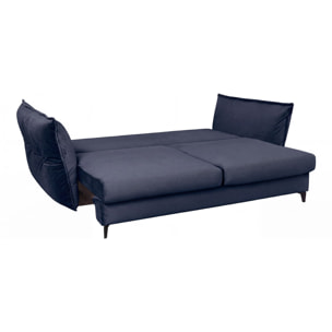 Canapé Velours Droit Convertible Verduro - 3 Places