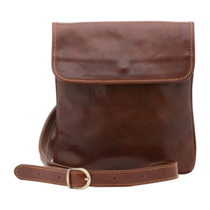 Borsa a tracolla da uomo in vera pelle - Modello False - Made in Italy - 25.0 x 23.0 x 4.0 cm