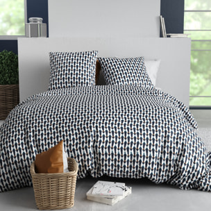Parure housse de couette coton Géo
