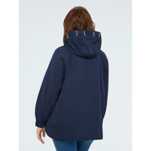 Fiorella Rubino - Parka con cappuccio e maxi coulisse - Blu