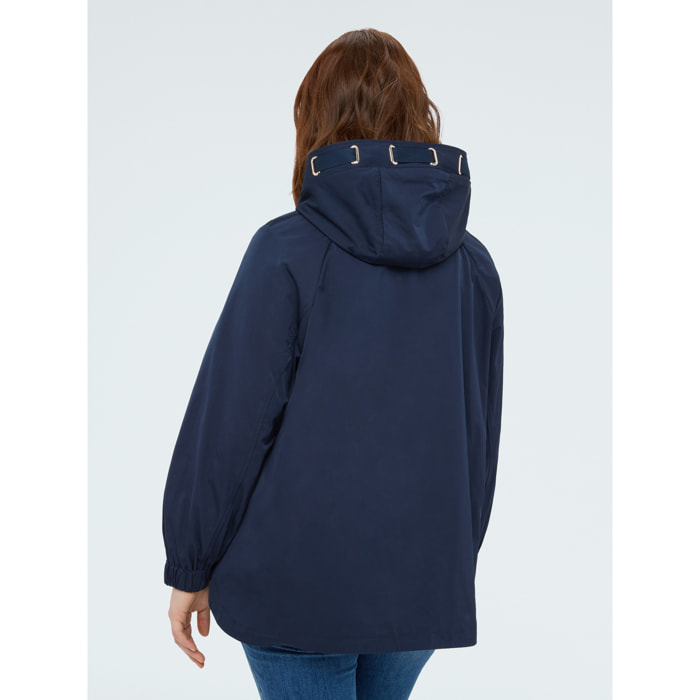Fiorella Rubino - Parka con cappuccio e maxi coulisse - Blu