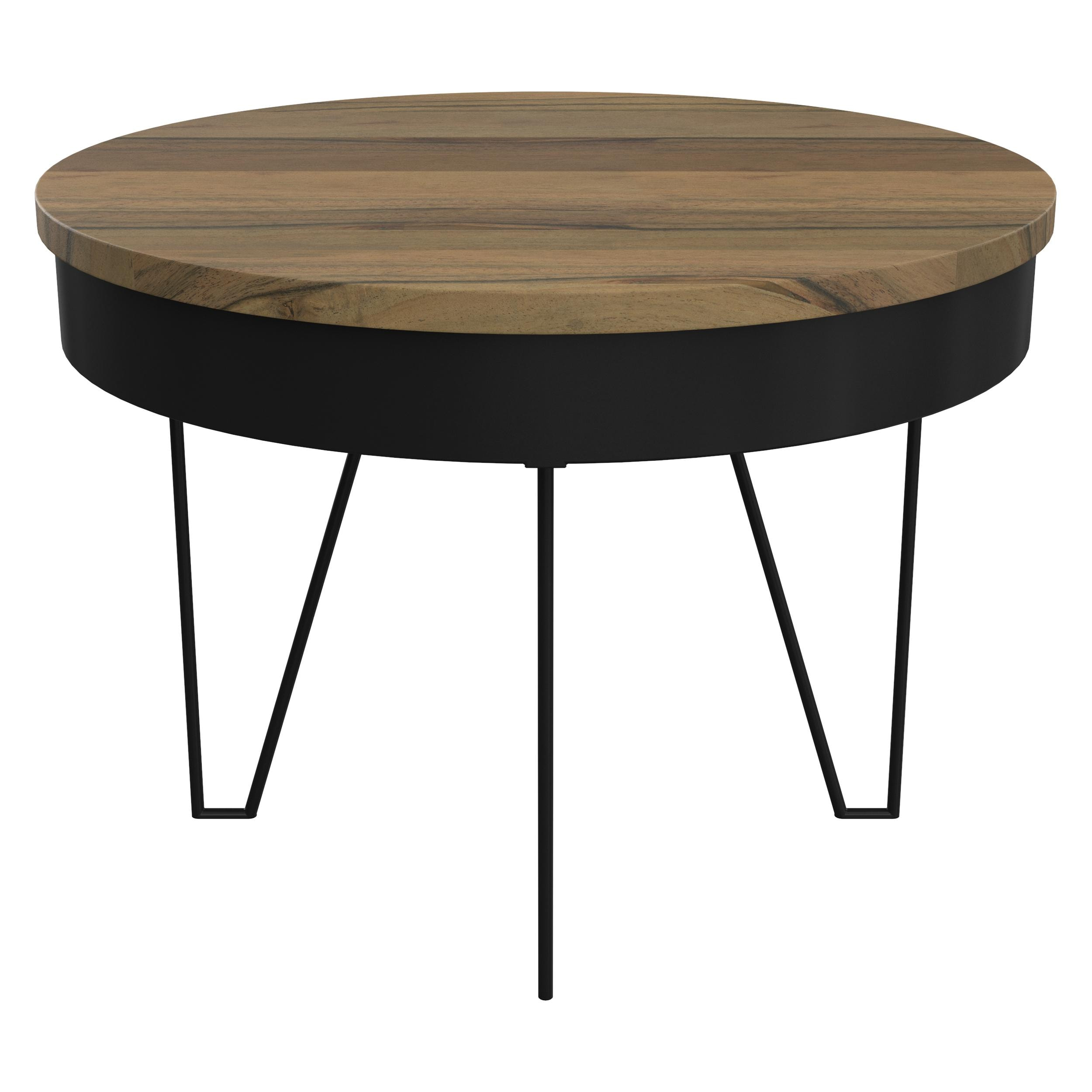 Table basse ronde Kiara en bois et métal D60 cm