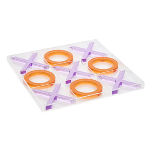 Jeu de morpion Pool 22,9x22,9x1,5 cm orange et violet