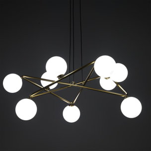 Suspension Tomasucci STAR, en acier et verre, blanc
