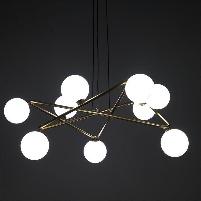 Suspension Tomasucci STAR, en acier et verre, blanc
