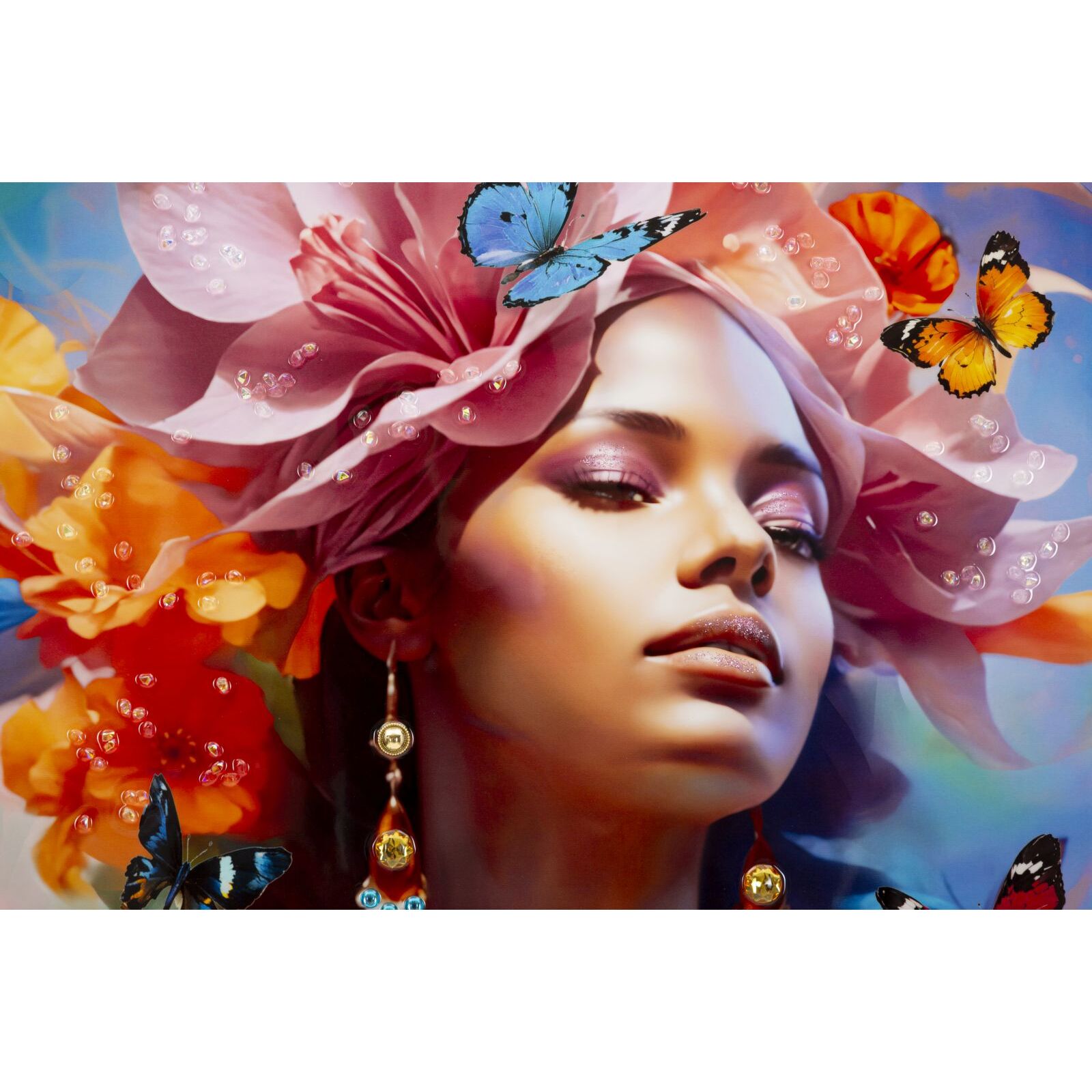 DIPINTO SU TELA LACCATO MARTY C/CORNICE -B- CM 62X4X92