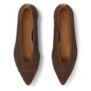 Bailarina plana Bassi en punto metalizado