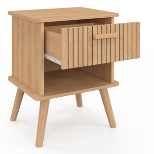 Tables de chevet Albane avec 1 tiroir et 1 niche - lot de 2