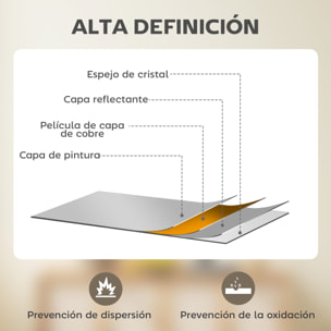 Espejo de Pared, 70x90 cm, Espejo de Baño Rectangular, Decorativo para Salón, Entrada, Pasillo, Horizontal o Vertical, Negro