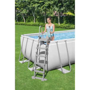 Bestway Piscine hors sol tubulaire rectangulaire Bestway Power Steel 640 x 274 x 132 cm gris clair