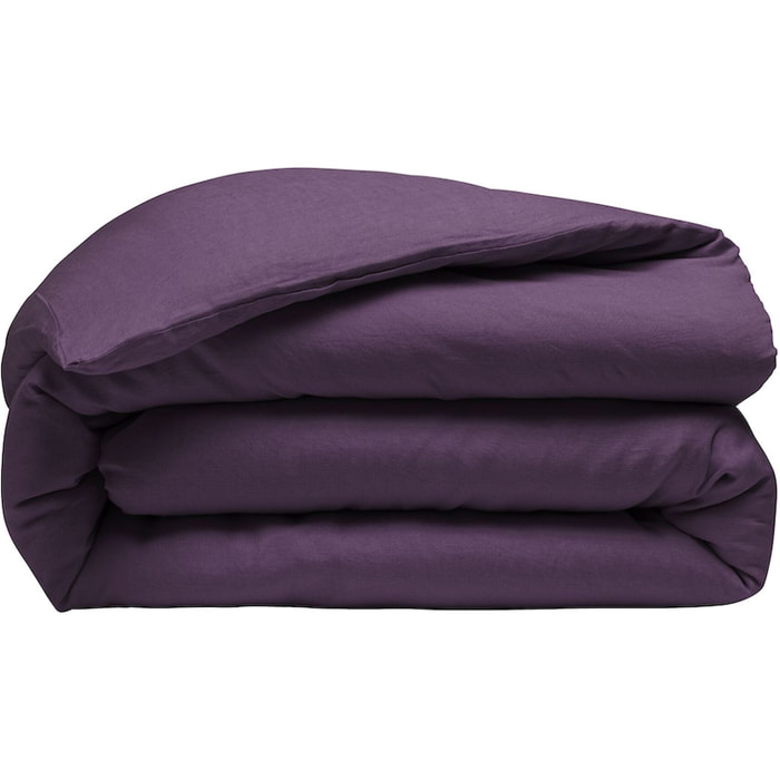 Housse De Couette 100% lin lavé Prune