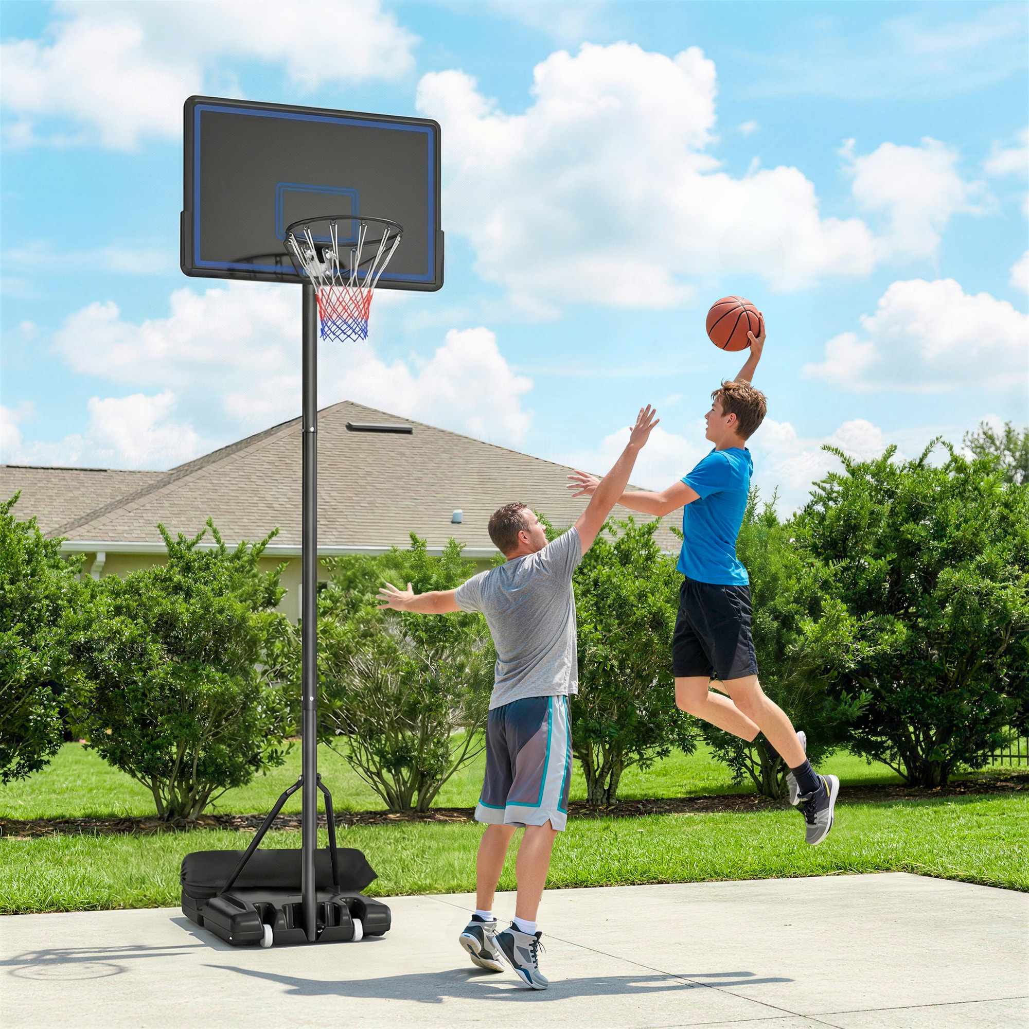Panier de basketball sur pied mobile réglable H.1,35-3,05 m