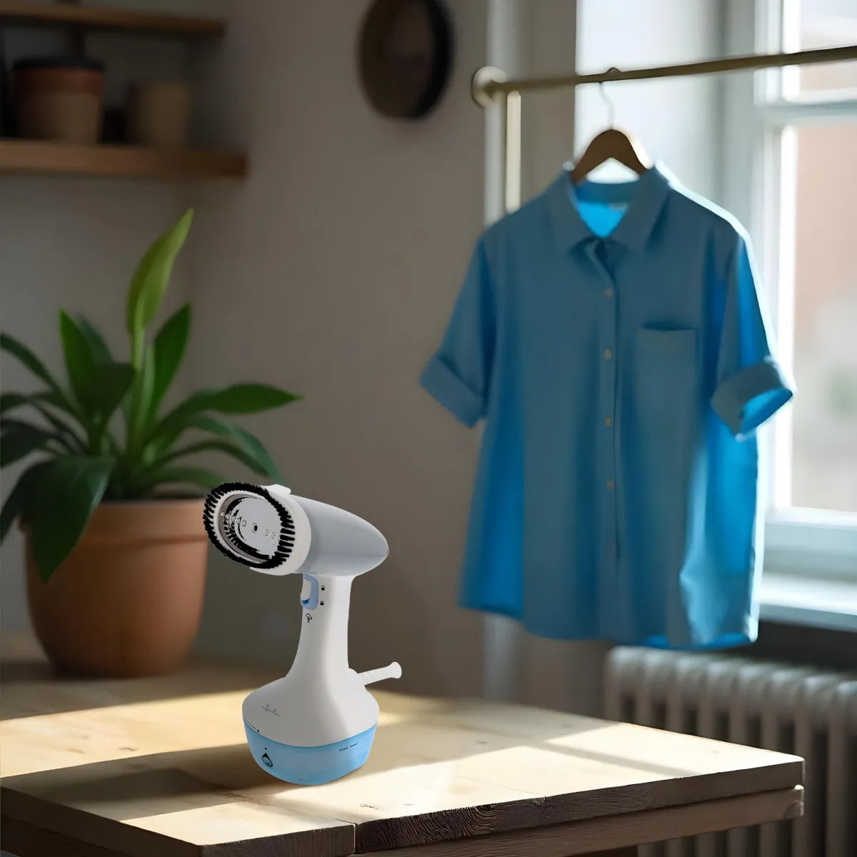 Plancha vertical JATA JEPL5216 con panel de vapor de acero inoxidable. Vapor constante