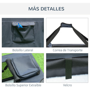 Transportín Perro Gato Bolsa de Transporte Portátil y Transpirable para Mascotas Plegable con Cojín 3 Puertas y Ventana de Malla 2 Bolsillos 80,5x57x57 cm Azul Oscuro