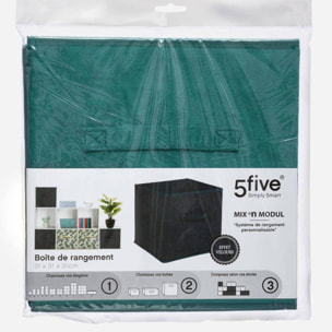 Caja de almacenamiento de 31 x 31 cm, terciopelo azul petróleo