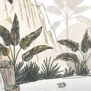 Papier peint panoramique Cascade tropicale  Intissé