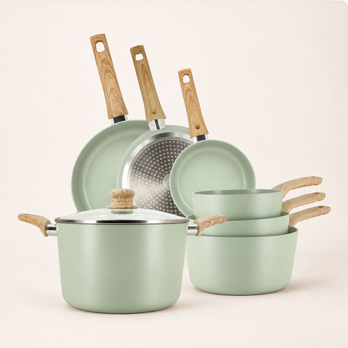 Batterie de cuisine 7 pièces en céramique céladon - tous feux CELADON