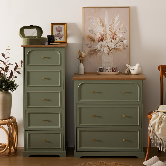 Commode Mohéa vert céladon 3 tiroirs