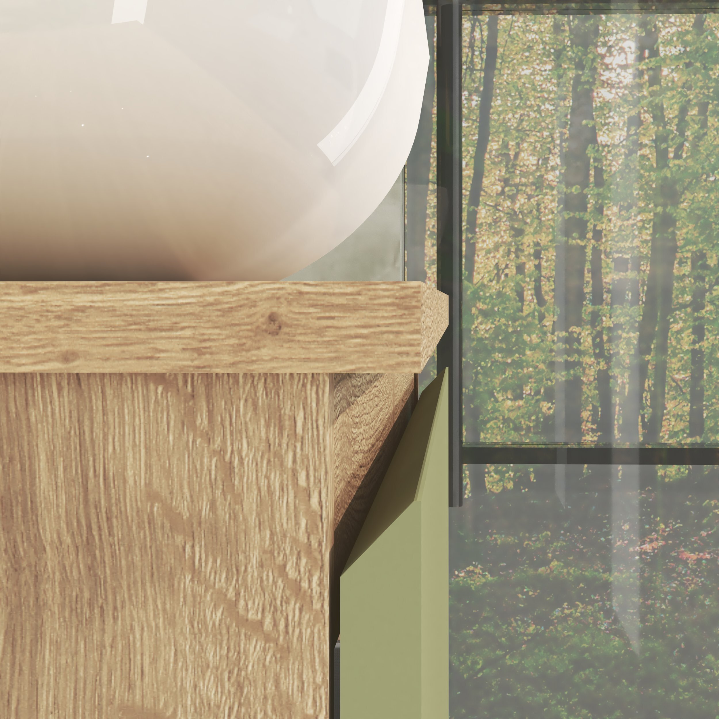 Ensemble de Salle de Bain Nia | Meuble Suspendu | 80 cm Vert | Deux Tiroirs |Lavabo sur Plan | Miroir non inclus | Meuble Monté | Alday