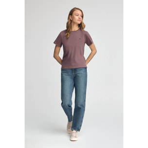 Camiseta rosa taupe de corte recto con parche personalizado Polo Club