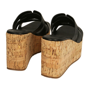 Zapatillas negras, plataforma de 9,5 cm