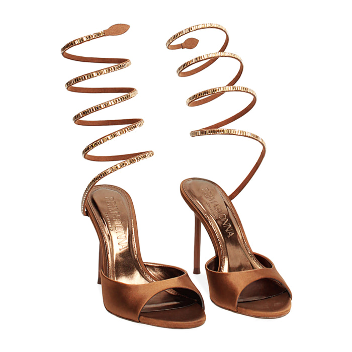 Sandalias de tacón marrones 9,9 cm
