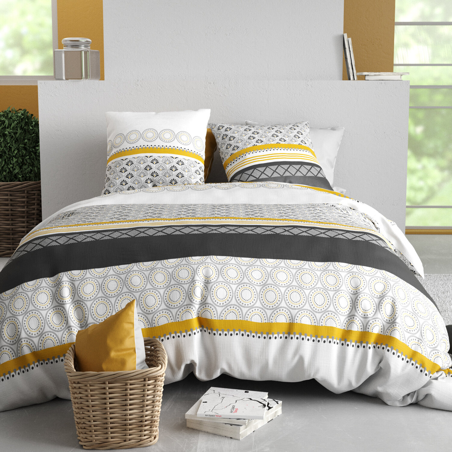 Parure housse de couette imprimé 100% coton - spira